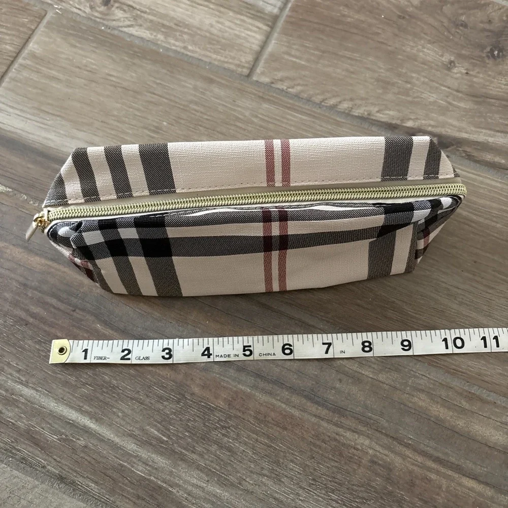 Designer‎ Plaid Cosmetic Bag Pouch Clutch Organizer